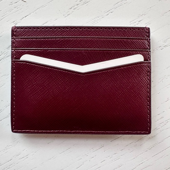 NEW!! KATE SPADE SLIM STACI CARD HOLDER  SAFFIANO LEATHER WALLET IN PLUM PIE - Picture 2 of 4